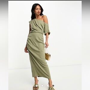 Elegant Olive Green Maxi Skirt